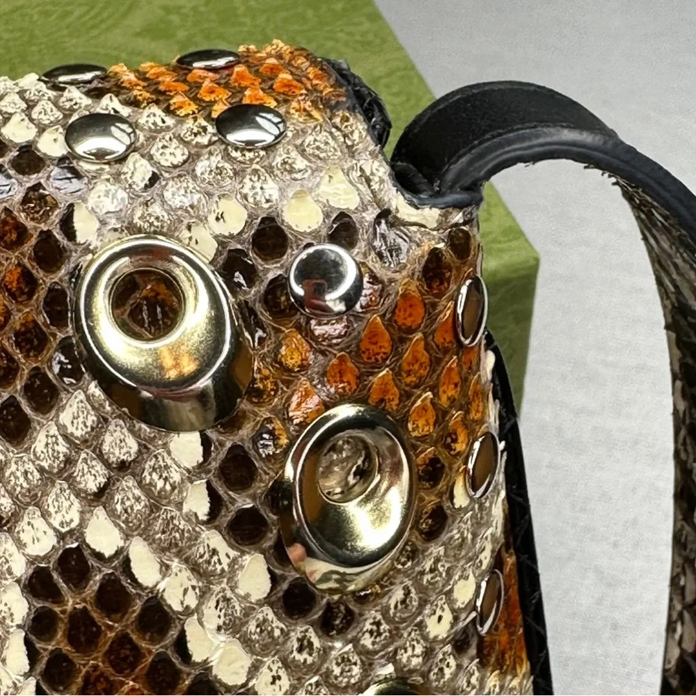 ๐๏ธ๐๏ธ GUCCI ARLI EMBELLISHED PYTHON SHOULDER BAG ๐ฅ๐ฅ RARE ๐ฅ๐ฅ - Picture 14 of 16